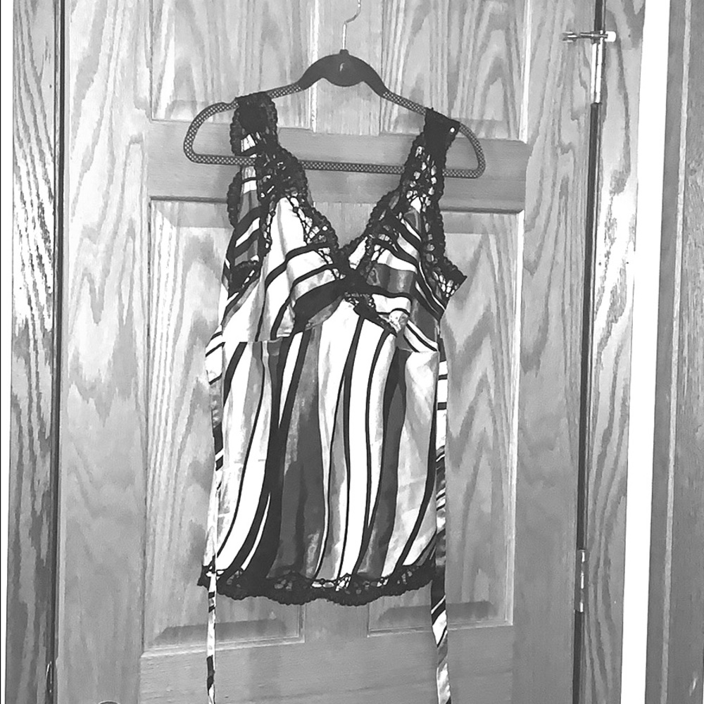 Striped, Satin Camisole Size: Medium